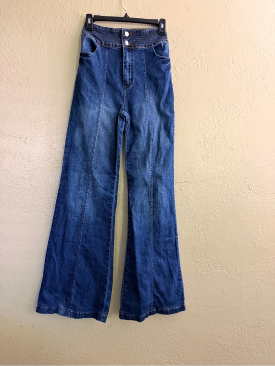 Jealous Tomato Denim - Jealous Tomato Dark Blue High-Rise Flare Jeans
